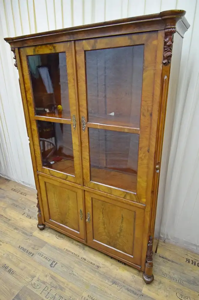 Vitrinenschrank Spätbiedermeier 1860/70 Mahagoni  1