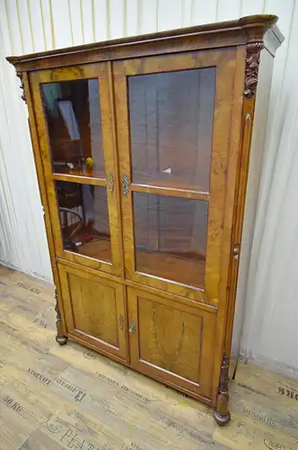 Vitrinenschrank Spätbiedermeier 1860/70 Mahagoni 