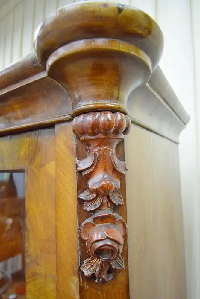 Vitrinenschrank Spätbiedermeier 1860/70 Mahagoni  2