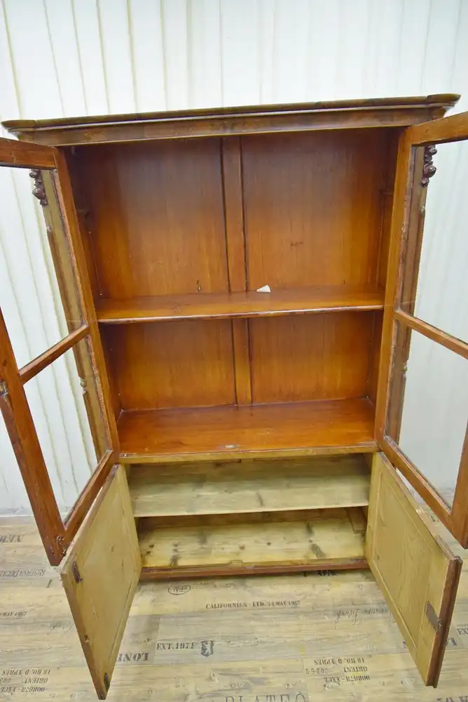 Vitrinenschrank Spätbiedermeier 1860/70 Mahagoni  5