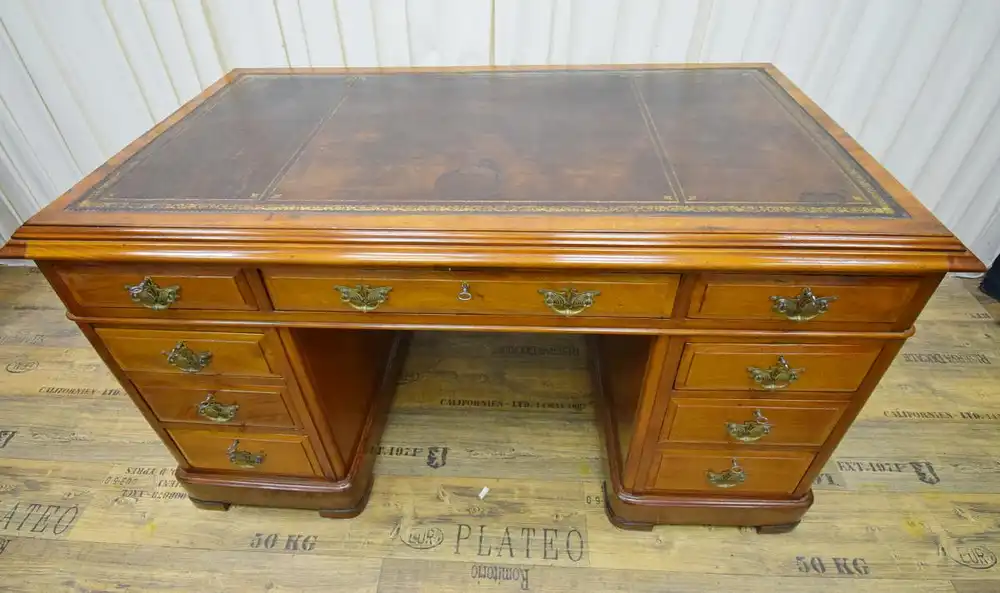 Schreibtisch Englisch Doubledesk um 1870 Mahagoni Schellack  1