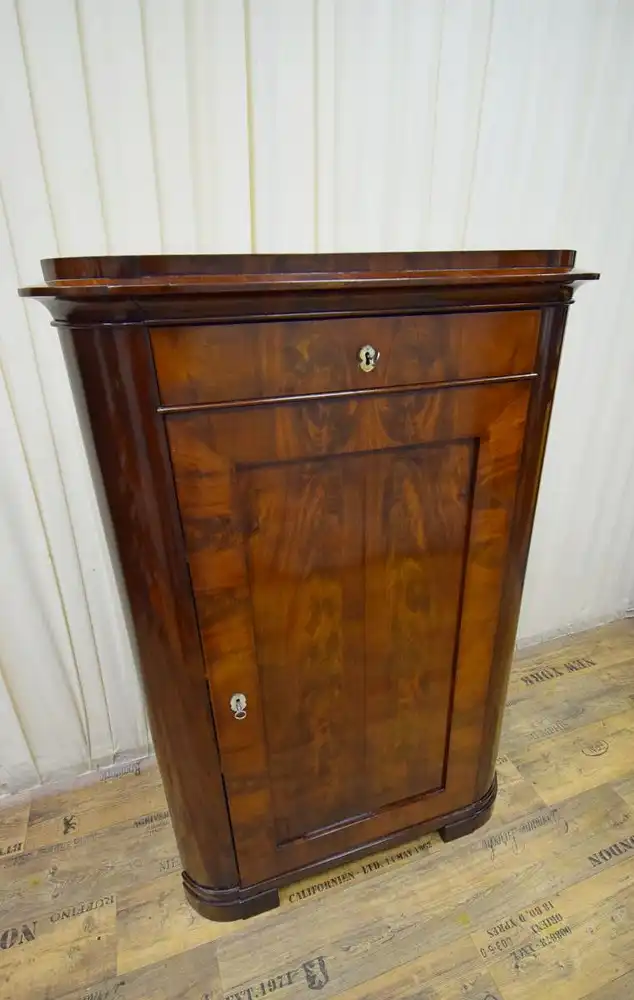 Eckschrank Biedermeier um 1830/40 Mahagoni Schellack  1