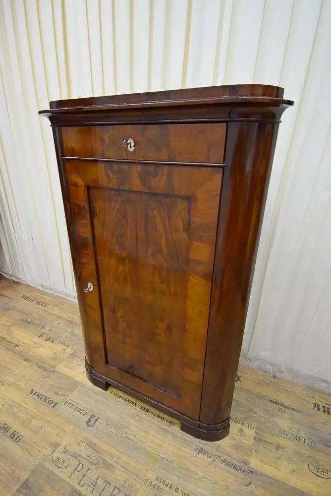 Eckschrank Biedermeier um 1830/40 Mahagoni Schellack  2