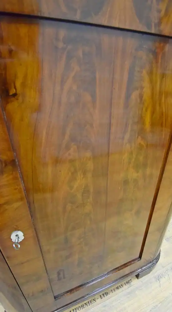 Eckschrank Biedermeier um 1830/40 Mahagoni Schellack  6