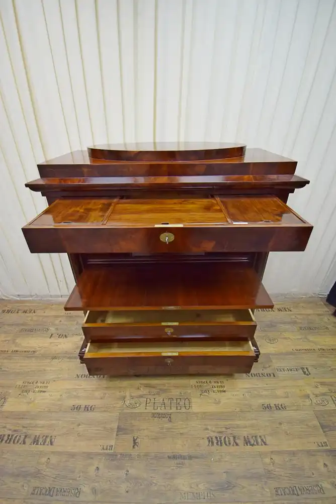 Sekretär Biedermeier um 1820 Mahagoni Schellack  3