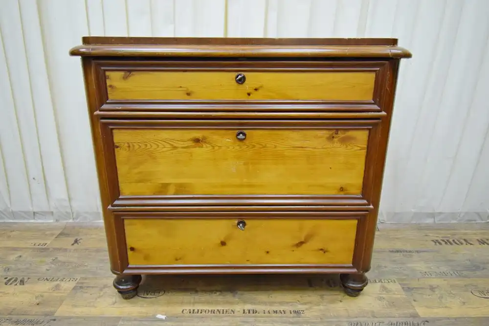 Kommode Biedermeier um 1840/50 Mahagoni/Kiefer  0