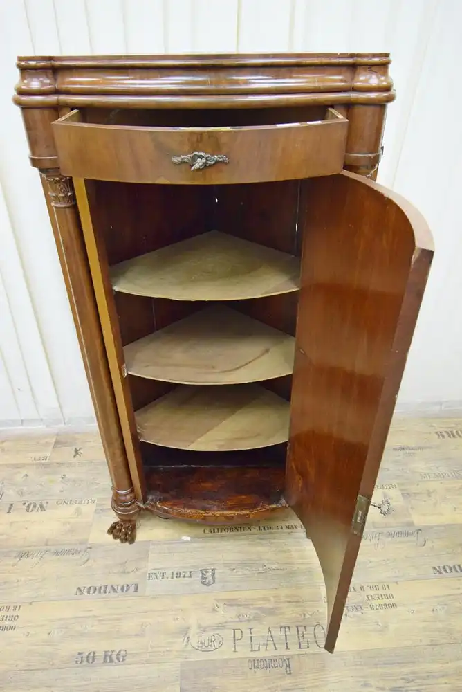 Eckschrank Biedermeier um 1830 Mahagoni Schellack  6