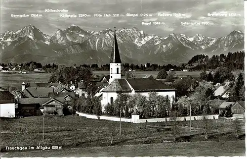 [Echtfotokarte schwarz/weiß] AK Trauchgau im Allgäu 800m
Aufnahme Foto Helmer, Trauchgau - Nachdruck verboten. 