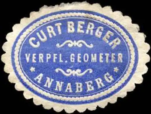 Curt Berger Verpfl- Geometer - Annaberg