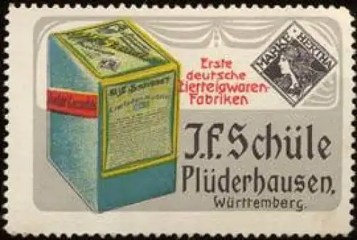 Erste deutsche Eierteigwaren - Fabriken J. F. SchÃ¼le, Marke : Hertha