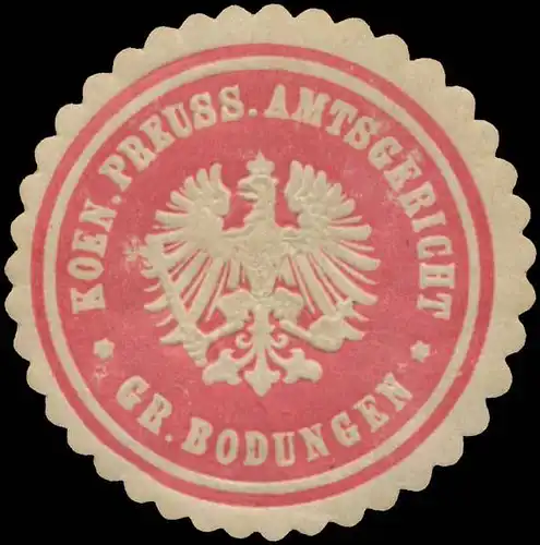 K.Pr. Amtsgericht GroÃ Bodungen