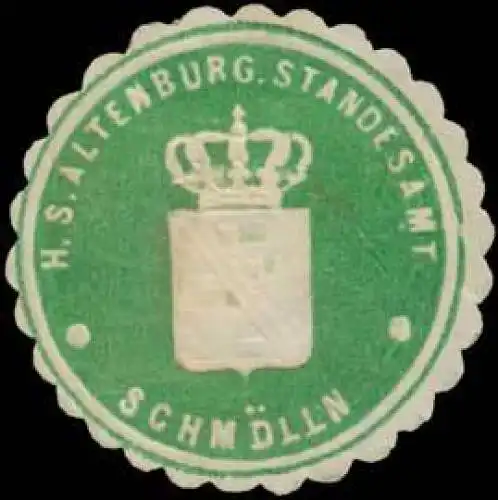 H.S. Altenburg. Standesamt SchmÃ¶lln