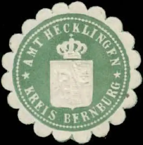 Amt Hecklingen Kreis Bernburg