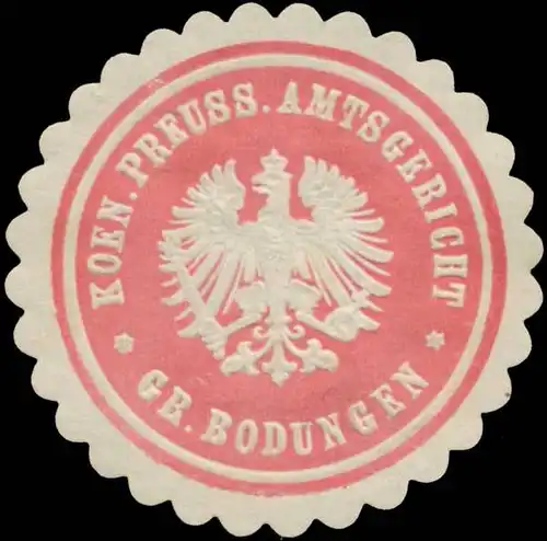 K.Pr. Amtsgericht GroÃ Bodungen