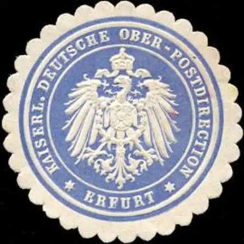 Kaiserliche Deutsche Ober - Postdirection Erfurt