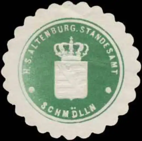 H.S. Altenburg. Standesamt SchmÃ¶lln