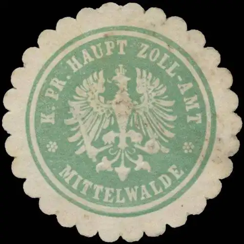 K.Pr. Haupt-Zoll-Amt Mittelwalde