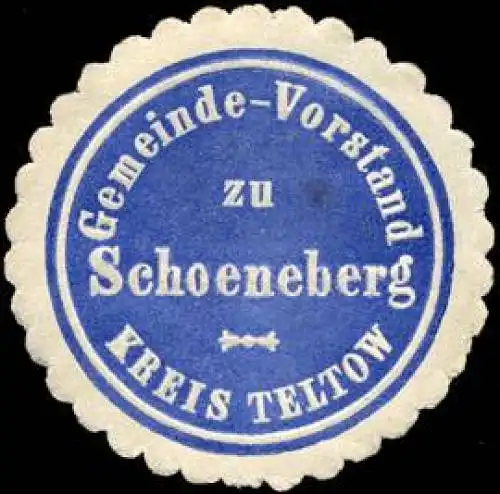 Gemeinde - Vorstand zu Schoeneberg - Kreis Teltow