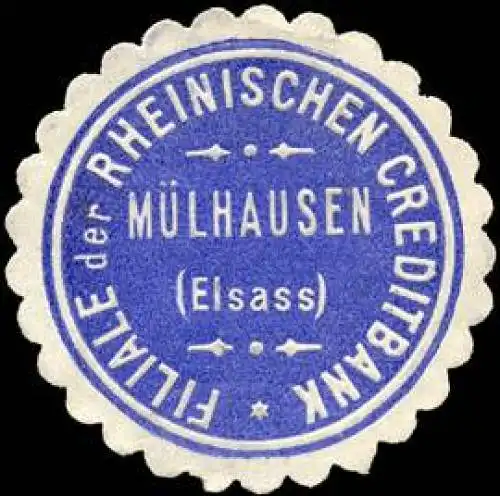 Filiale der Rheinischen Creditbank - MÃ¼lhausen (Elsass)