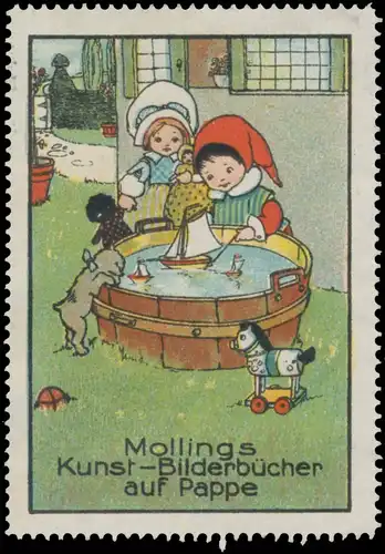 Kinder spielen mit Schiffchen