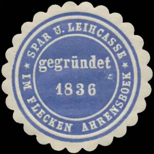 Spar und Leihcasse im Flecken Ahrensboek