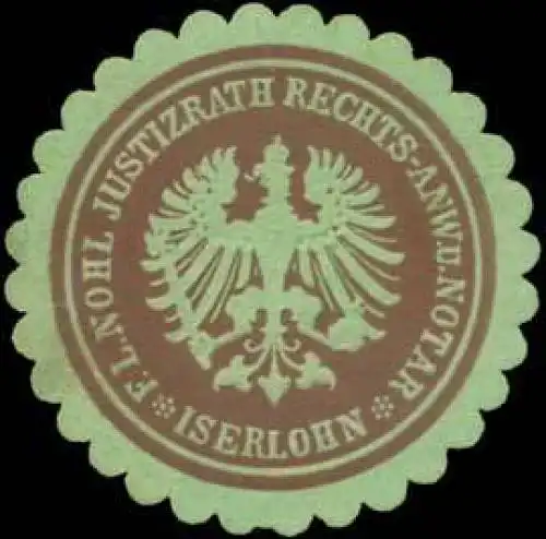 F.L. Nohl Justizrath Rechts-Anwalt und Notar in Iserlohn