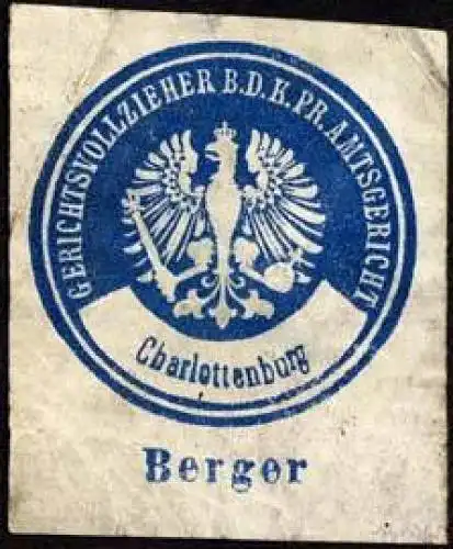 Berger - Gerichtsvollzieher bei dem K.Pr. Amtsgericht - Charlottenburg