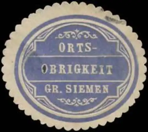 Ortsobrigkeit Gr. Siemen