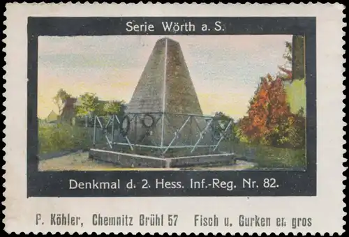 Denkmal d. 2. Hessisches Infanterie-Regiment Nr. 82