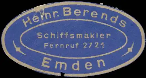 Schiffsmakler Heinrich Berends