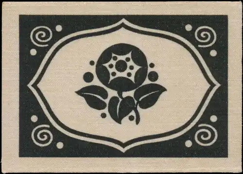 Textil-Reklamemarke mit Blumenmuster