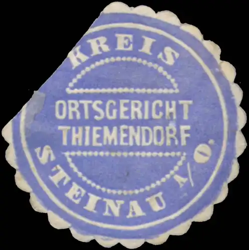 Ortsgericht Thiemendorf Kreis Steinau/Oder