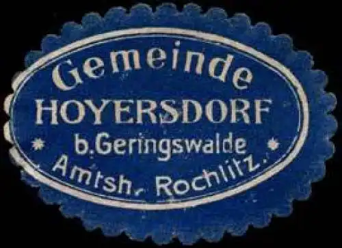 Gemeinde Hoyersdorf bei Geringswalde - Amtshauptmannschaft Rochlitz