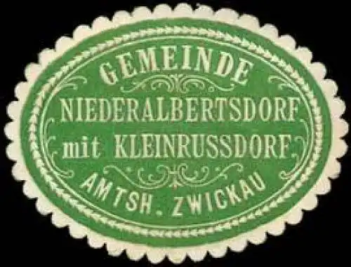 Gemeinde Niederalbertsdorf mit Kleinrussdorf - Amtshauptmannschaft Zwickau