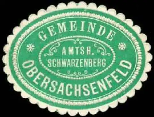 Gemeinde Obersachsenfeld - Amtshauptmannschaft Schwarzenberg