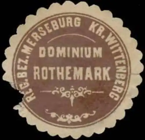 Dominium Rothemark Reg. Bez. Merseburg Kreis Wittenberg