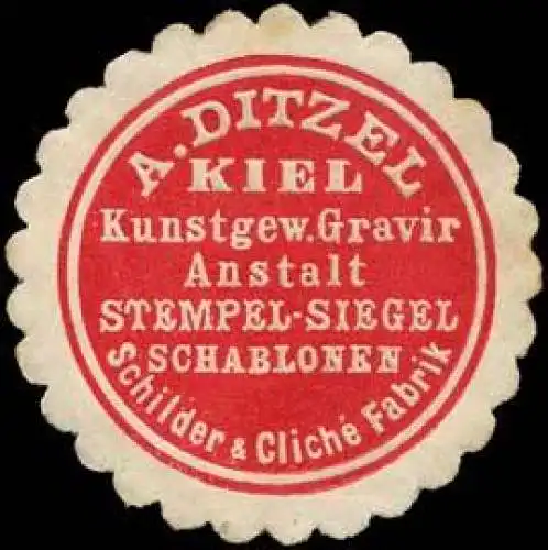 Kunstgewerbe Gravir Anstalt A. Ditzel - Kiel