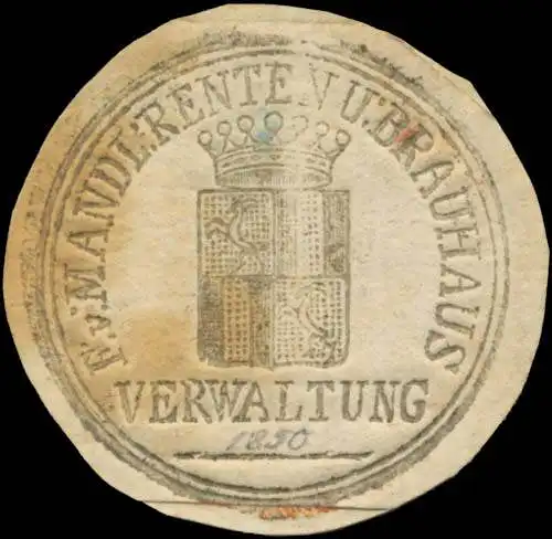 Verwaltung F. von Mandl. Renten und Brauhaus