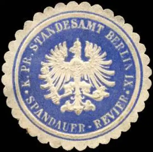 K.Pr. Standesamt Berlin IX.-Spandauer Revier