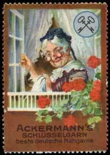 Handarbeit - Oma beim Stopfen mit Ackermanns SchlÃ¼sselgarn