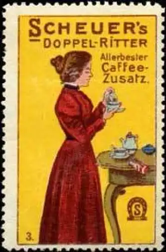 Frau trinkt Scheuers Doppel - Ritter Kaffee-Zusatz