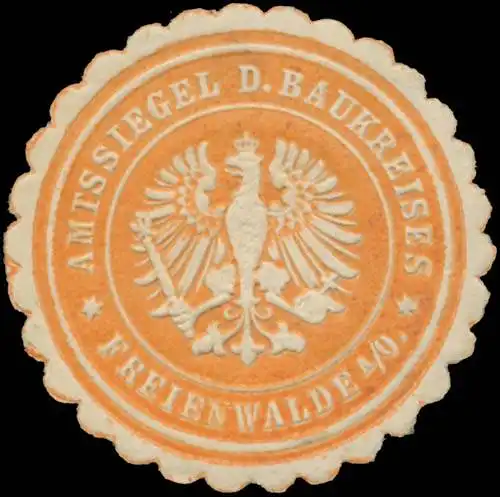 Amtssiegel des Baukreises Freienwalde/Oder