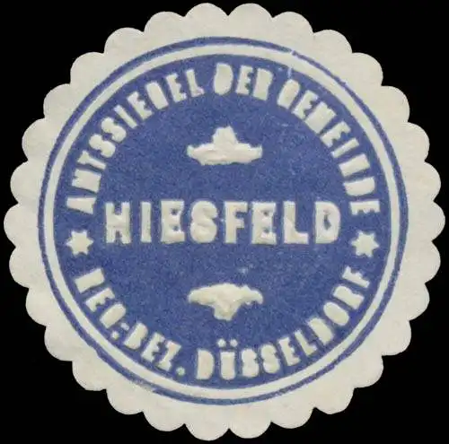 Amtssiegel der Gemeinde Hiesfeld Reg. Bez. DÃ¼sseldorf