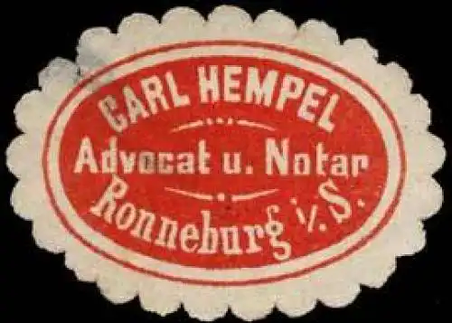 Carl Hempel Advocat und Notar-Ronneburg i./S