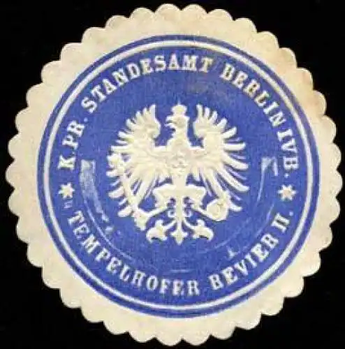 K. Pr. Standesamt Berlin IVB. - Tempelhofer Revier II