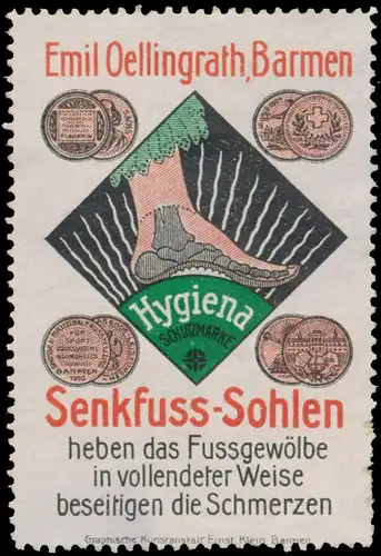 Plattfusslos durch Hygiena Senkfuss-Sohlen