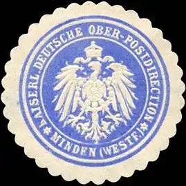 Kaiserlich Deutsche Ober - Postdirection - Minden (Westf.)