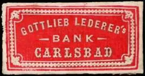 Gottlieb Lederers Bank - Carlsbad
