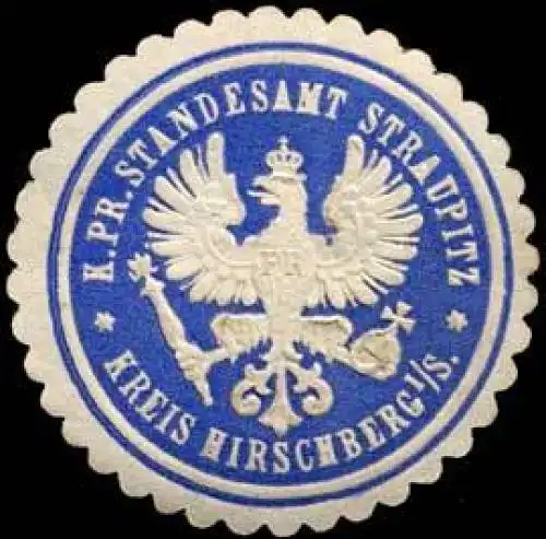 K.Pr. Standesamt Straupitz-Kreis Hirschberg in Schlesien