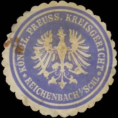 K. Pr. Amtsgericht Reichenbach/Schlesien